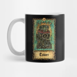 Tower. Eternal Bones Tarot (Colorful) design. Mug